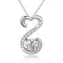 APOTIE 925 Sterling Silver Open Heart Necklace - Birthstone CZ Pendant Jewelry Gift for Mom Girls Women APOTIE 925 Sterling Silver Open Heart Necklace - Birthstone CZ Pendant Jewelry Gift for Mom Girls Women
