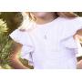 Girls Sterling Silver First Communion''Dancing Cross'' Heart Necklace