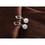 Mandio 925 Sterling Silver Crystal 10/12mm Disco Ball Earrings, Dangle Drop Earrings for Women/Girls