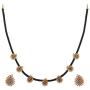Tarinika Makul Antique Gold-Plated Indian Jewelry Set with CZ pendant Necklace and Earrings - Red Green