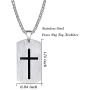 Rnivida Mens Bible Verse Cross Tag Pendant Necklace, Stainless Steel Inspirational Necklace for Men Boys