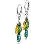 Sterling Silver Multicolor Amber Dreams Necklace Earrings Set 18 Inches