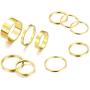 HAIAISO 3-10 Pcs Knuckle Rings Set Stainless Steel Ring Simple Smooth Finger Stackable Rings Set for Women Plain Band Rings
