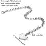 Mothers Day Gifts Initial Charm Bracelets Stainless Steel Heart 26 Letters Alphabet for Women