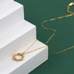 EASYSO Dainty 18K Gold Pendant Necklace Minimalist Simple Choker Friendship Handmade Jewelry Gift for Women Girls