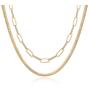 Hidepoo Gold Layered Necklaces for Women, 14K Gold Plated Dainty Coin Pendant Choker Necklace Herringbone Snake Necklace Paperclip Chain Layered Necklaces for Women Jewelry Gifts