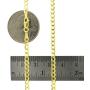 Nuragold 10k Yellow Gold 3mm Solid Cuban Curb Link Chain Pendant Necklace, Mens Womens Lobster Lock 16'' 18'' 20'' 22'' 24'' 26'' 28'' 30''