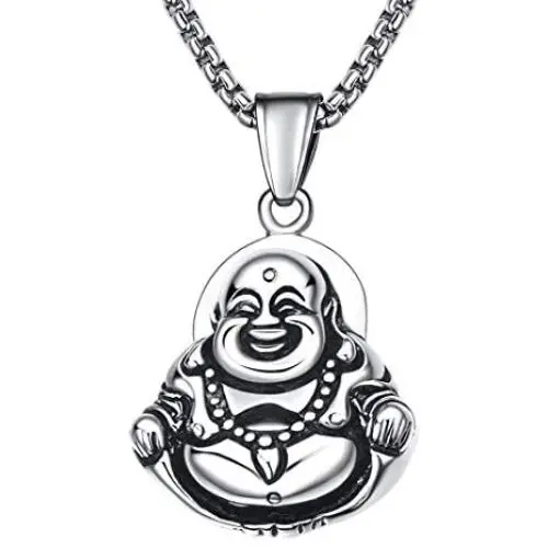 BBBGEM Men Women Buddha Necklace Yogi Meditation Jewelry, Steel Siddhattha Gotama Head & Praying Hand Pendant Necklace,Buddhism Buddhist Amulet Necklace, Pilgrimage Gift (Gift Box Included) BBBGEM Men Women Buddha Necklace Yogi Meditation Jewelry, Steel Siddhattha Gotama Head & Praying Hand Pendant Necklace,Buddhism Buddhist Amulet Necklace, Pilgrimage Gift (Gift Box Included)