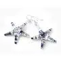 SUVANI Sterling Silver Hand Blown Glass Jewelry Glittery Gold Blue White Starfish Dangle Earrings SUVANI Sterling Silver Hand Blown Glass Jewelry Glittery Gold Blue White Starfish Dangle Earrings