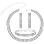 JOERICA Bridal Choker Jewerly Set for Women Silver Bridesmaid Wedding Rhinestone Choker Bracelet and Earrings Set with 5 Pcs Bridal Headband Set