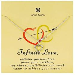Infinite Love Necklace - 925 Sterling Silver Love Heart Womens Necklace Jewelry, Forever Love Pendant Endless love Necklace Christmas and Valentines Day Jewelry Birthday Gift for Girls and Women