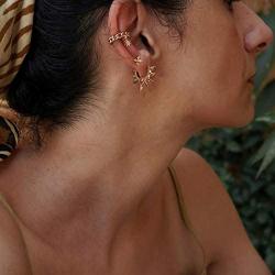 MYEARS Women Gold Huggie Hoop Earrings Bead Ball Spike Star Diamond CZ Sleeper Dangle Drop 14K Gold Filled Tiny Boho Beach Simple Delicate Handmade Hypoallergenic Jewelry Gift