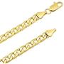 The Bling Factory 6mm-11mm 14k Yellow Gold Plated Flat Cuban Link Curb Chain Necklace or Bracelet