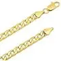 The Bling Factory 6mm-11mm 14k Yellow Gold Plated Flat Cuban Link Curb Chain Necklace or Bracelet The Bling Factory 6mm-11mm 14k Yellow Gold Plated Flat Cuban Link Curb Chain Necklace or Bracelet