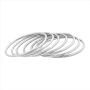 Edforce Stainless Steel Glossy Thin Round Bangle Bracelet Set for Women, Set of 7