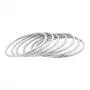 Edforce Stainless Steel Glossy Thin Round Bangle Bracelet Set for Women, Set of 7 Edforce Stainless Steel Glossy Thin Round Bangle Bracelet Set for Women, Set of 7