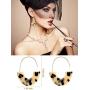 Hicarer 5 Pieces Leopard Jewelry Set Leopard Bracelet Earring Necklace for Women Girls