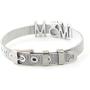 FANCY SHINY Mom Charm Bracelet Stainless Steel Mesh Bangle with Belt Buckle Mother Jewelry Gift for Women