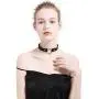 MOWOM Black Red Pink Purple Alloy Genuine Leather Necklace Choker Collar Heart Adjustable Rock MOWOM Black Red Pink Purple Alloy Genuine Leather Necklace Choker Collar Heart Adjustable Rock