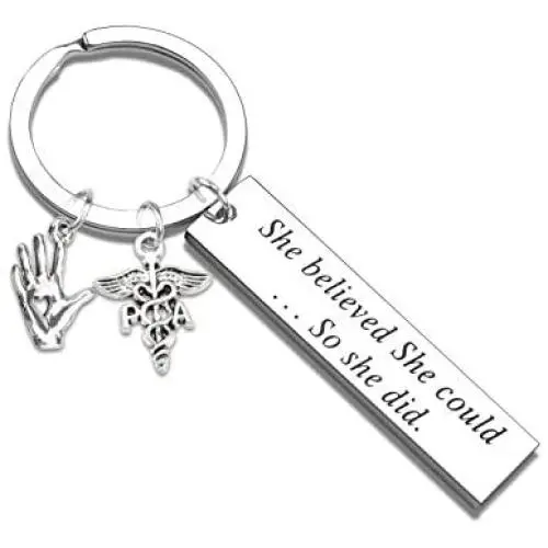 LLsuy PA Physical Therapy Assistant Gift PA Graduation Gift She Believed She Could So She Did Medical Caduceus Keychain LLsuy PA Physical Therapy Assistant Gift PA Graduation Gift She Believed She Could So She Did Medical Caduceus Keychain