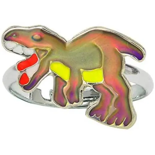 Fun Jewels Dinosaur Color Change Kids T-Rex Mood Ring Gift for Boys Girls Size Adjustable Fun Jewels Dinosaur Color Change Kids T-Rex Mood Ring Gift for Boys Girls Size Adjustable