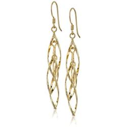 Sterling Silver Linear Swirl French Wire Earrings