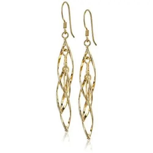 Sterling Silver Linear Swirl French Wire Earrings Sterling Silver Linear Swirl French Wire Earrings