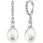 THE PEARL SOURCE 9-10mm Genuine White Freshwater Cultured Pearl & Cubic Zirconia Shiny Circle Earrings for Women THE PEARL SOURCE 9-10mm Genuine White Freshwater Cultured Pearl & Cubic Zirconia Shiny Circle Earrings for Women