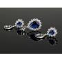 Crystalline Azuria Teardrops 18 ct Gold Plated Blue Simulated Sapphire Zirconia Crystals Set Necklace Earrings Bracelet