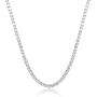 GEMSME 18K White Gold Plated 4.00mm Round Cubic Zirconia Classic Tennis Necklace 18 Inch