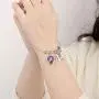 Memorjew Charm Bracelets for Women Girls, Crystal Heart Initial Charm Bracelets for Women Girls Jewelry Mothers Day Valentines Birthday Teen Girls Gifts, Flower Girl Bridesmaid Gifts for Wedding