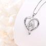 925 Sterling Silver Jewelry Engraved Love Heart Pendant Necklace Gift for Women Girls Mum