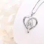 925 Sterling Silver Jewelry Engraved Love Heart Pendant Necklace Gift for Women Girls Mum 925 Sterling Silver Jewelry Engraved Love Heart Pendant Necklace Gift for Women Girls Mum