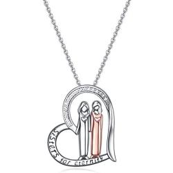 ONEFINITY Sister Necklace Sterling Silver Sister Pendant Necklace Sisters Jewelry Gifts for Women Girls