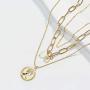 salamra Multilayered Women Long Necklace with Pendant Dainty Gold Plated Necklace for Women Girls Personalized Jewelry