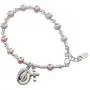 Childrens Sterling Silver Communion Rosary Bracelet with Cultured Pearl and Crystal (6-6.5'') Childrens Sterling Silver Communion Rosary Bracelet with Cultured Pearl and Crystal (6-6.5'')
