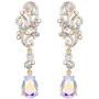 BriLove Womens Wedding Bridal Crystal Floral Scroll Chandelier Dangle Earrings