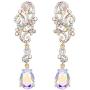 BriLove Womens Wedding Bridal Crystal Floral Scroll Chandelier Dangle Earrings