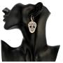 Dangle Earring for Women,Halloween Skull Drop Earring Girls Gold Silver Earrings with CZ Crystal Stainless Steel Earring
