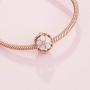 Pandora Jewelry Openwork Pink Magnolia Bloom Crystals Charm in Pandora Rose