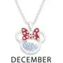 Disney Birthstone Women and Girls Jewelry Minnie Mouse Silver Plated Shaker Pendant Necklace, 18+2'' Extender Disney Birthstone Women and Girls Jewelry Minnie Mouse Silver Plated Shaker Pendant Necklace, 18+2'' Extender