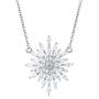 Carleen Sterling Silver Cubic Zirconia CZ Simulated Diamond Luxury Look Large Big Statement Snowflake Necklace Pendant Studs Earrings Jewelry For Women Girls Teens