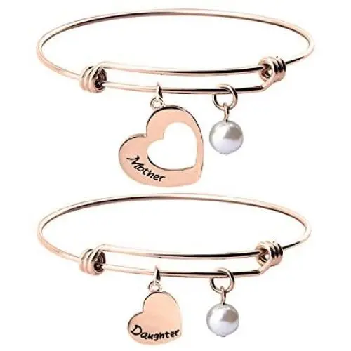 KUIYAI Mother Daughter Necklace Set of 2 Matching Heart Mom and Me Jewelry