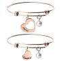 KUIYAI Mother Daughter Necklace Set of 2 Matching Heart Mom and Me Jewelry