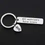 FUTOP All Warriors Have Scars Keychain Cancer Awareness Jewelry Warrior Gift for Breast Cancer,Multiple Sclerosis