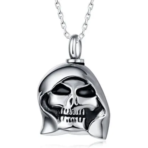 UNY Trendy 316L Stainless Steel Evil Skull Pet Urn Ashes Pendant Memorial Ash Keepsake Cremation Jewelry UNY Trendy 316L Stainless Steel Evil Skull Pet Urn Ashes Pendant Memorial Ash Keepsake Cremation Jewelry