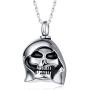 UNY Trendy 316L Stainless Steel Evil Skull Pet Urn Ashes Pendant Memorial Ash Keepsake Cremation Jewelry