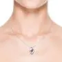 Shell Style Oval Amethyst and Diamond Pendant Necklace in Silver (4x3mm Amethyst) Shell Style Oval Amethyst and Diamond Pendant Necklace in Silver (4x3mm Amethyst)