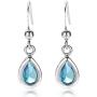 RIZILIA Dangle Drop Pierced Earrings with Pear Cut CZ [7 Colors available] in White Gold Plated, Simple Modern Elegant