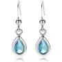 RIZILIA Dangle Drop Pierced Earrings with Pear Cut CZ [7 Colors available] in White Gold Plated, Simple Modern Elegant